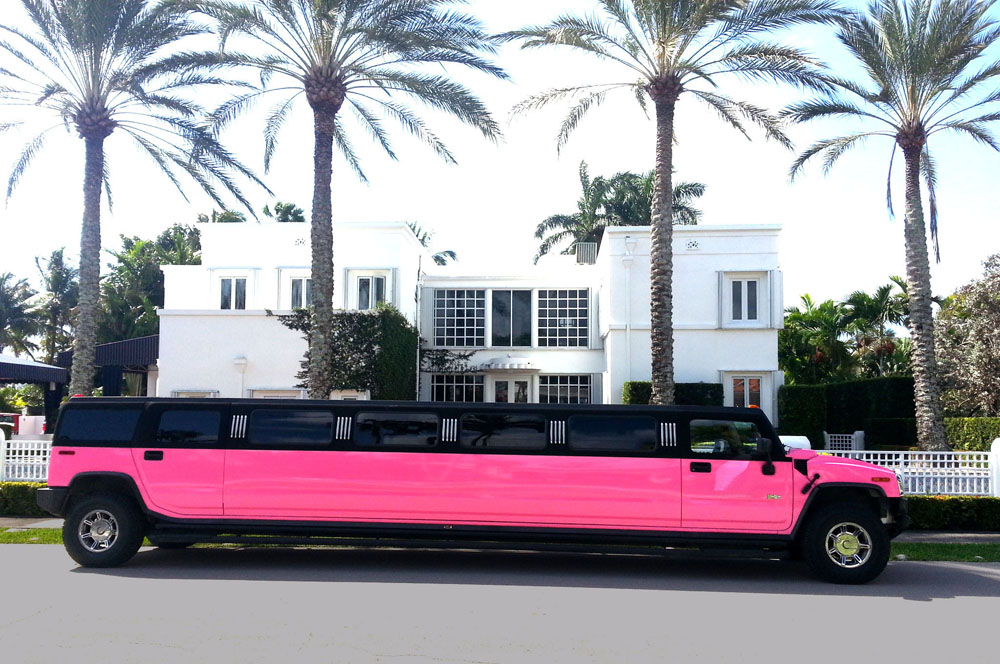 Palm Beach Gardens Black/Pink Hummer Limo 